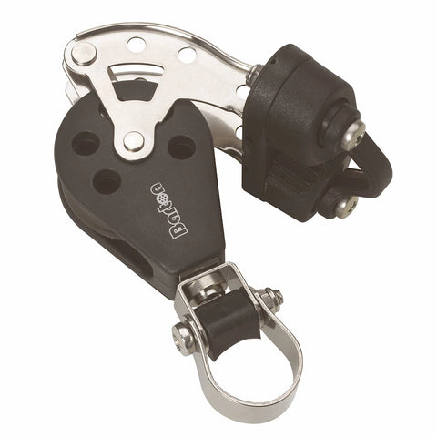 Barton Single Pulley Block with Stanchion mount, Becket & Cam Cleat, Size 3